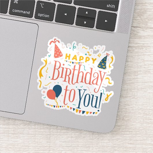 ハッピーバースデーのステッカー シール (詳細)