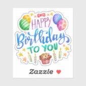ハッピーバースデーのステッカー シール (シート)