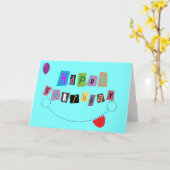 ハッピーバースデーのスマイル カード (黄色い花)