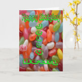 ハッピーバースデーのゼリー菓子 カード (黄色い花)