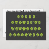 ハッピーバースデーのソフトウェア開発者(Bugdroid) 招待状 (正面/裏面)