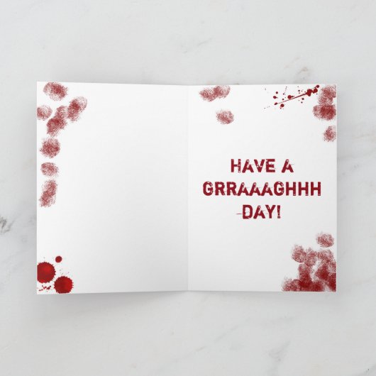 ハッピーバースデーのゾンビの10代の若者 カード (内部)