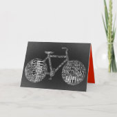 ハッピーバースデーのタイポグラフィの自転車カード(ブランク) カード (正面)