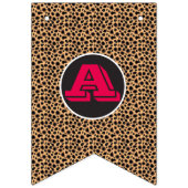 ハッピーバースデーのチータのプリントの旗布 バンティングフラッグ (第3の旗)