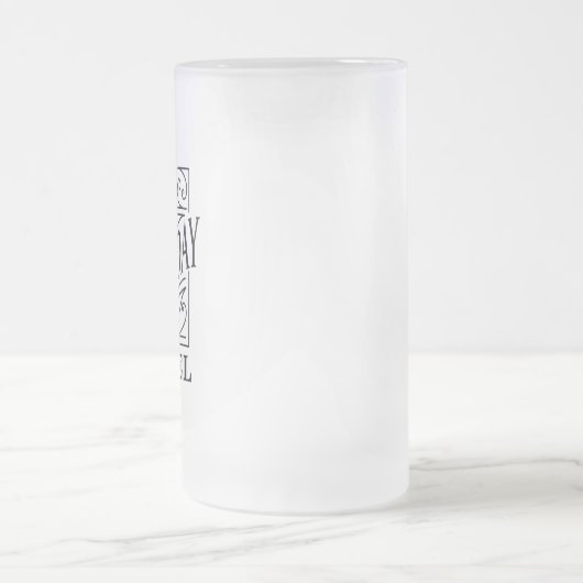 ハッピーバースデーのデザイン、装飾的なヴィンテージのスタイル フロストグラスビールジョッキ (中央)