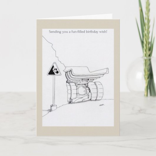 ハッピーバースデーのトラック運転手はおもしろいなトラック運転手の漫画を梳きます カード (正面)