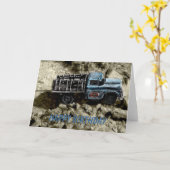 ハッピーバースデーのトラック カード (黄色い花)