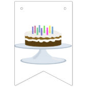 ハッピーバースデーのバナーとケーキとキャンドル バンティングフラッグ (第1の旗)