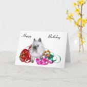 ハッピーバースデーのバニー カード (黄色い花)