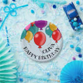 ハッピーバースデーのバルーン処理 ペーパープレート (パーティー)