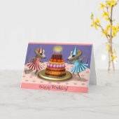 ハッピーバースデーのバレリーナのカード カード (黄色い花)