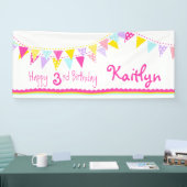 ハッピーバースデーのバンティングバナー 横断幕 (トレードショー)