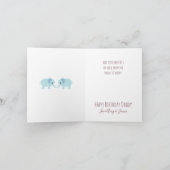 ハッピーバースデーのパパの写真：ツインズ カード (内部)