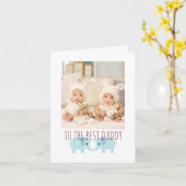 ハッピーバースデーのパパの写真：ツインズ カード (黄色い花)