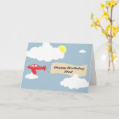 ハッピーバースデーのパパ-飛行機のパパ カード (黄色い花)