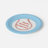 ハッピーバースデーのパーソナライズな野球のプレート ペーパープレート (アングル)