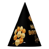 ハッピーバースデーのパーソナライズデザイン パーティーハット (左)