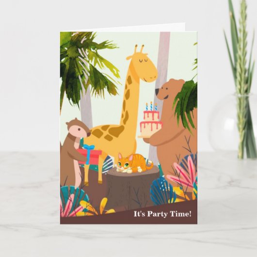 ハッピーバースデーのパーティー時間 カード (正面)