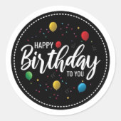ハッピーバースデーのパーティー ラウンドシール (正面)