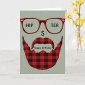 ハッピーバースデーのヒップスター カード (黄色い花)