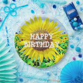 ハッピーバースデーのヒマワリのパーティーの紙皿 ペーパープレート (パーティー)