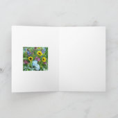 ハッピーバースデーのヒマワリの組合せの空白のなカード カード (内部)