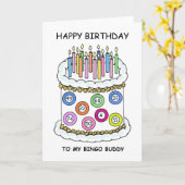 ハッピーバースデーのビンゴの相棒 カード (黄色い花)
