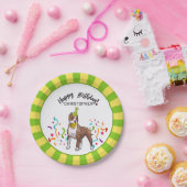 ハッピーバースデーのピットブルライト犬のパーティー ペーパープレート (パーティー)