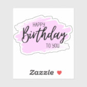 ハッピーバースデーのピンクステッカー シール (シート)