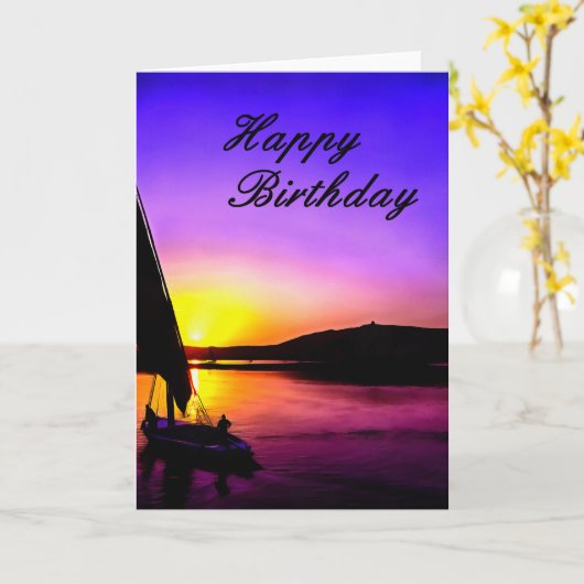 ハッピーバースデーのファインアートの航行カード カード (黄色い花)