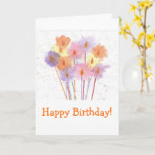 ハッピーバースデーのフェスティバルの蝋燭 カード (黄色い花)