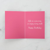 ハッピーバースデーのブラウンのラブラドル・レトリーバー犬の子犬のピンク カード (内部)