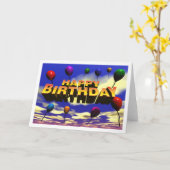 ハッピーバースデーのブランデーグラス カード (黄色い花)