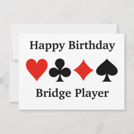 ハッピーバースデーのブリッジ・プレーヤー4のカードのスーツ 招待状