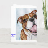 ハッピーバースデーのブルドッグのスマイル カード (裏面)