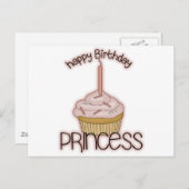 ハッピーバースデーのプリンセス ポストカード (正面/裏面)