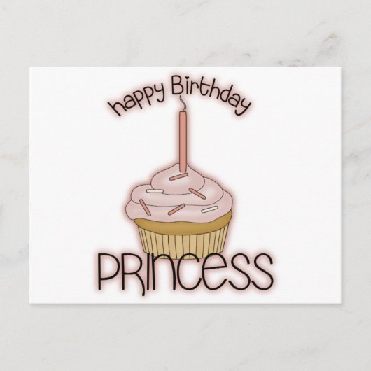 ハッピーバースデーのプリンセス ポストカード (正面)