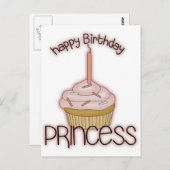 ハッピーバースデーのプリンセス ポストカード (正面/裏面)