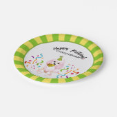 ハッピーバースデーのプードル犬のパーティー ペーパープレート (アングル)