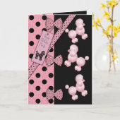 ハッピーバースデーのプードル カード (黄色い花)