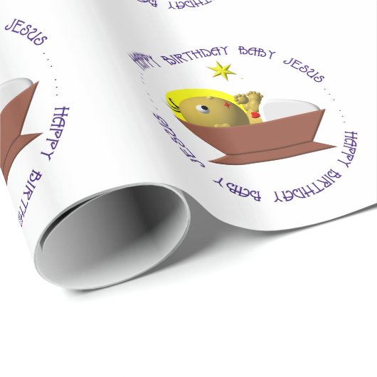 ハッピーバースデーのベビーのイエス・キリストの包装紙 ラッピングペーパー (ロールコーナー)