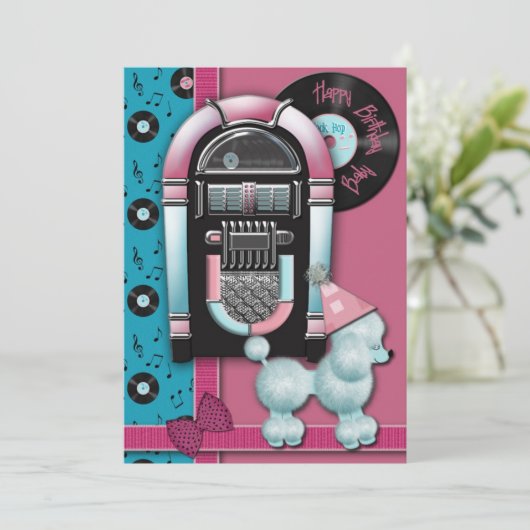 ハッピーバースデーのベビーのパーティの招待状 招待状 (スタンド正面)