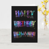 ハッピーバースデーのベンジャーミンカード カード (黄色い花)