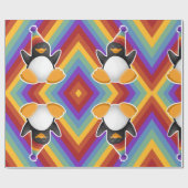 ハッピーバースデーのペンギンの虹の包装紙 ラッピングペーパー (フラット)