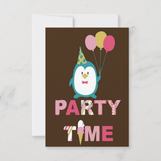 ハッピーバースデーのペンギン カード (正面)