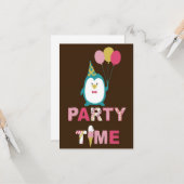 ハッピーバースデーのペンギン カード (正面/裏面インサイチュ)