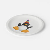 ハッピーバースデーのペンギン ペーパープレート (アングル)