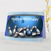 ハッピーバースデーのボーリング・ボールの殴打 カード (黄色い花)