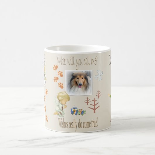 ハッピーバースデーのマグが犬を望む コーヒーマグカップ (中央)