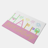 ハッピーバースデーのマット ドアマット (アングル)